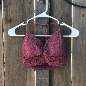 Wine red crop top with back details
